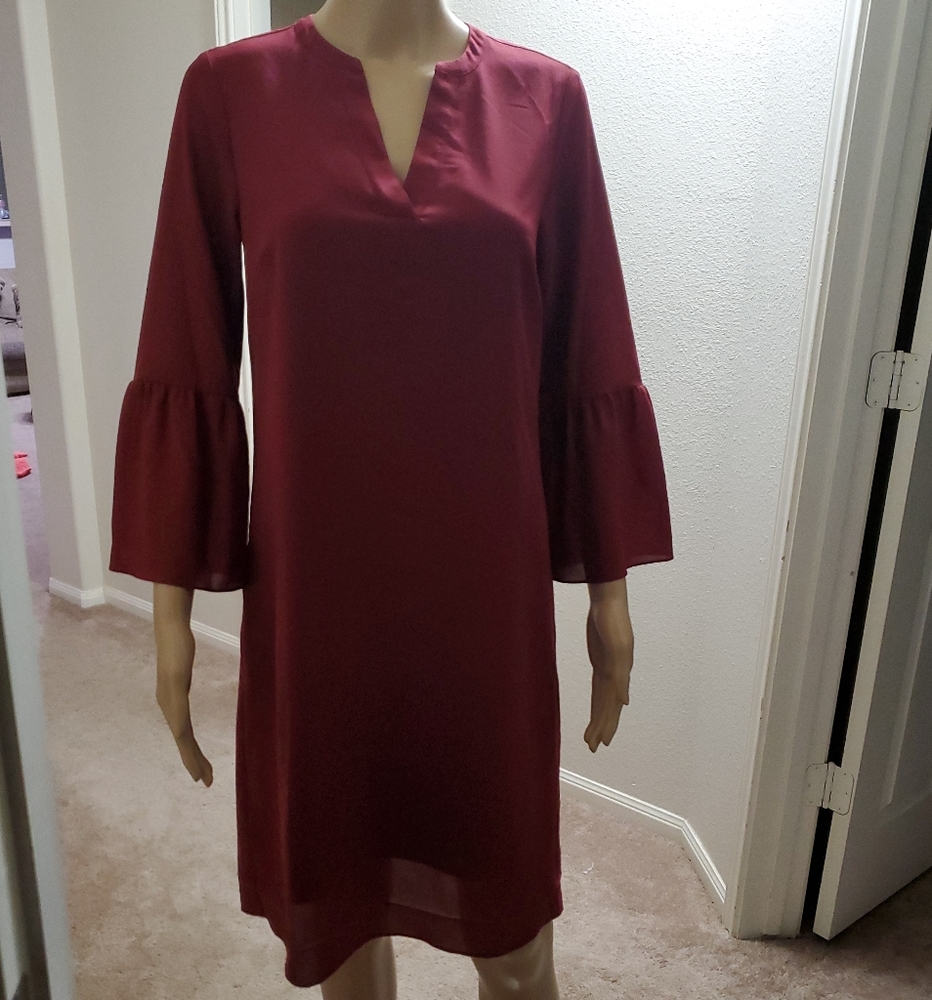 J. Crew 00 quarter bell sleeve flowy knee length pull over shift dress